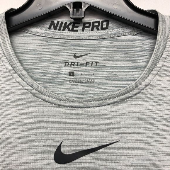 Nike Pro Dri Fit Men Athletic Training T-Shirt Tee Size Large Gray M113 -2 - Picture 9 of 15